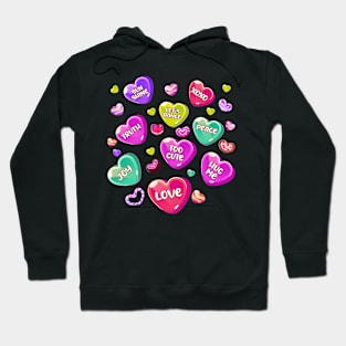 Funny Candy Valentines Day Hearts Trendy Womens Men Girls Hoodie